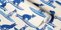Surfing Engraved Dog Mural by HappyWall