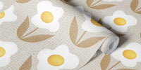Surrealist Fried Egg Flowers Mural by HappyWall