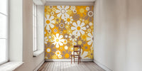 Groovy Retro Garden Flowers 60s Floral Mural by HappyWall
