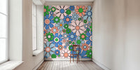 Groovy Retro Garden Flowers 60s Floral Mural by HappyWall