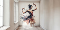 Graceful Ballet Dancer In Motion Mural by HappyWall