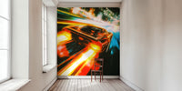 Neon Speed Rush Mural by HappyWall