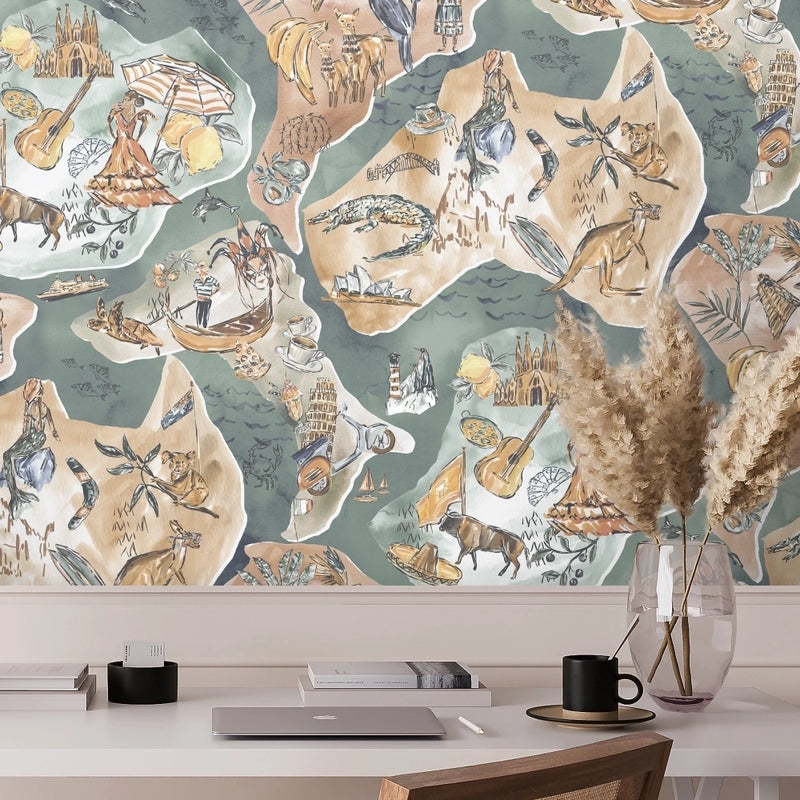 Travel Map Wallpaper by Brand McKenzie