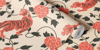 Vintage Chinese Tigers Florals Chinoiserie Mural by HappyWall