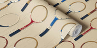 Vintage Tennis Rackets Mural by HappyWall