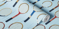 Vintage Tennis Rackets Mural by HappyWall