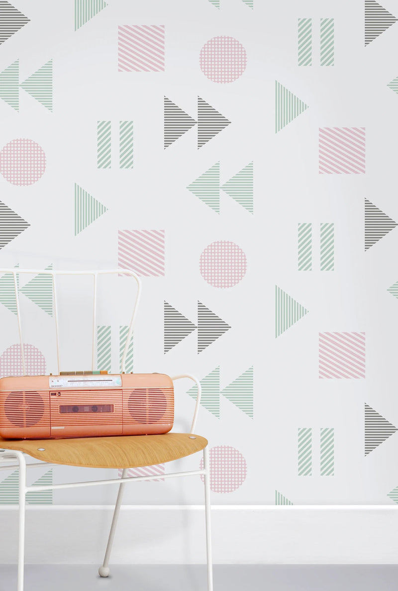 Play/Record Wallpaper by Mini Moderns