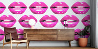 Purple Lips Mural by HappyWall
