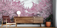 Charming Cherry Blossom Alley Mural by HappyWall
